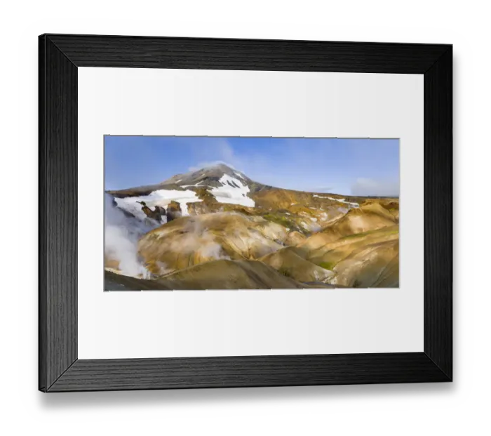 Framed Print : Landscape in the geothermal area Hveradalir in the mountains Kerlingarfjoll in Framed Print : Landscape in the geothermal area Hveradalir in the mountains Kerlingarfjoll in