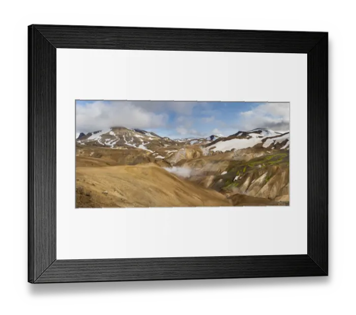 Framed Print : Hikers in the geothermal area Hveradalir in the mountains Kerlingarfjoll in the highlands Framed Print : Hikers in the geothermal area Hveradalir in the mountains Kerlingarfjoll in the highlands