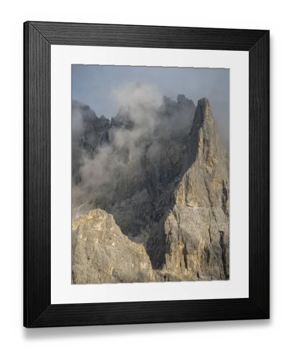 Framed Print : Peaks towering over Val Venegia seen from Passo Costazza