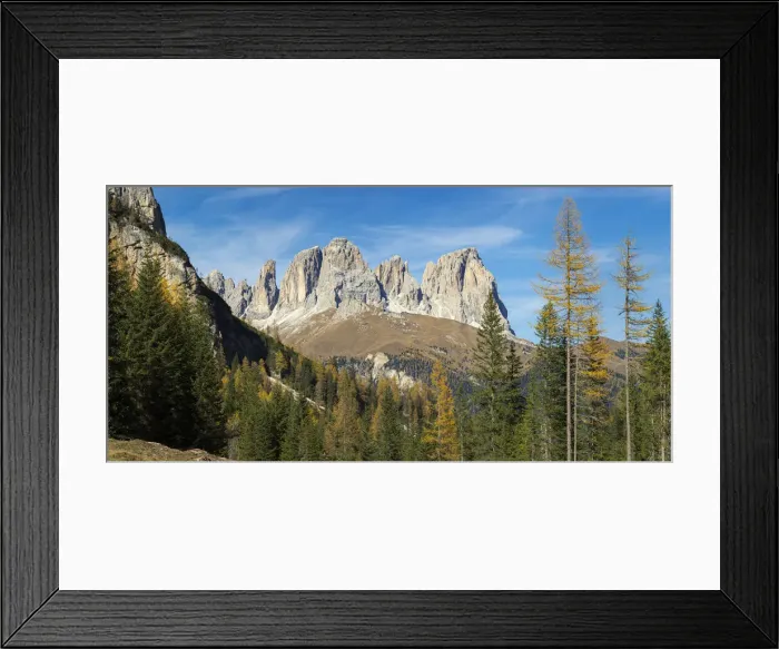 Framed Print : View of Langkofel (Sasso Lungo) from Val Contrin in the Marmolada mountain range in Framed Print : View of Langkofel (Sasso Lungo) from Val Contrin in the Marmolada mountain range in