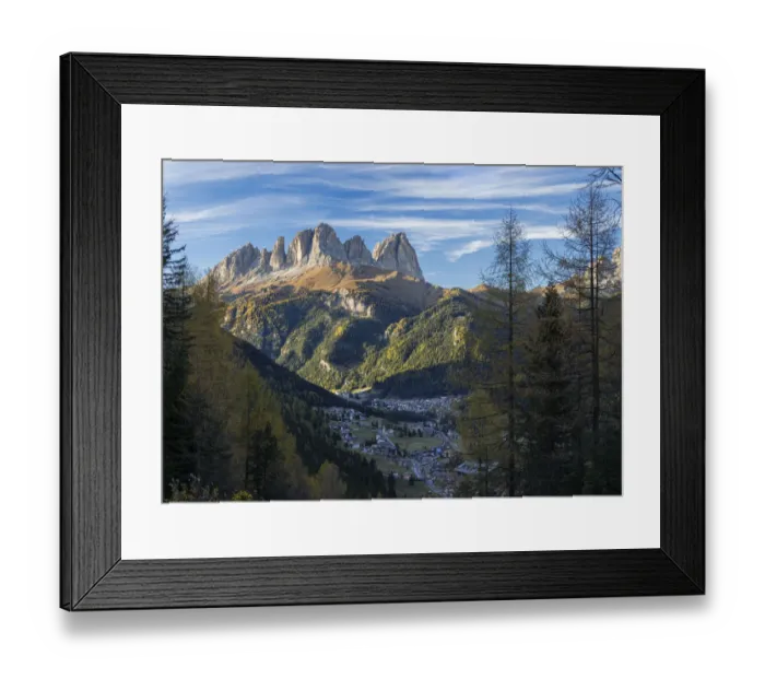 Framed Print : View of Langkofel (Sasso Lungo) from Val Contrin in the Marmolada mountain range in Framed Print : View of Langkofel (Sasso Lungo) from Val Contrin in the Marmolada mountain range in
