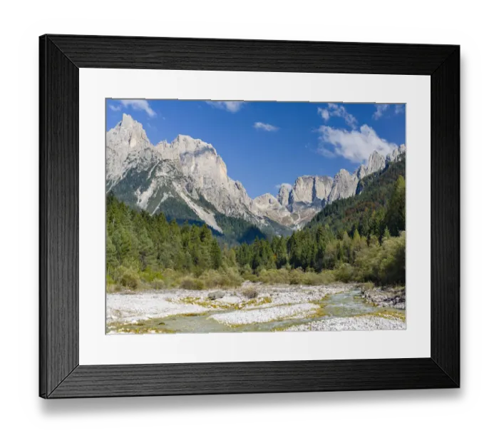 Framed Print : Valle del Canali in the mountain range Pale di San Martino Framed Print : Valle del Canali in the mountain range Pale di San Martino
