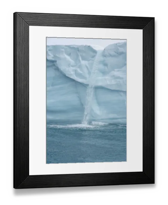 Framed Print : Arctic, Svalbard, Nordaustlandet Island. Waterfalls cascading from the melting glacier