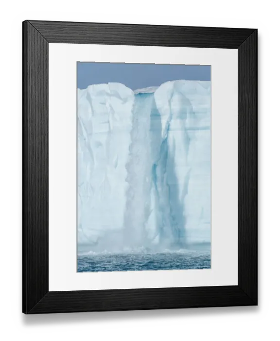 Framed Print : Arctic, Svalbard, Nordaustlandet Island. Waterfalls cascading from the melting glacier Framed Print : Arctic, Svalbard, Nordaustlandet Island. Waterfalls cascading from the melting glacier