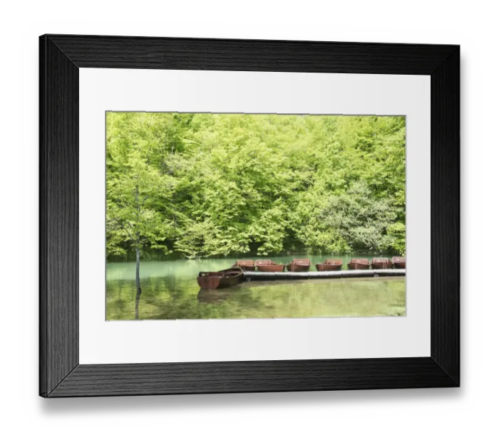Framed Print : Croatia, Plitvice National Park. Boat dock for rentals
