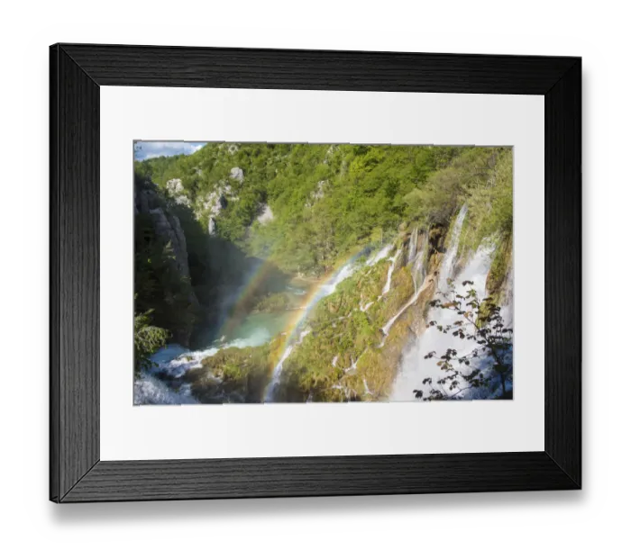 Framed Print : Croatia, Plitvice National Park. Double rainbow lower falls Framed Print : Croatia, Plitvice National Park. Double rainbow lower falls