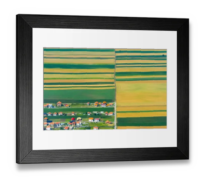 Framed Print : Aerial view of farmland, Belgrade, Serbia
