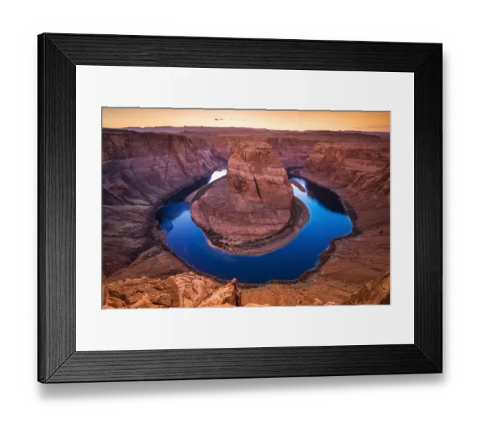 Framed Print : Sunset over Horseshoe Bend and the Colorado River, Glen Canyon National Recreation Area Framed Print : Sunset over Horseshoe Bend and the Colorado River, Glen Canyon National Recreation Area