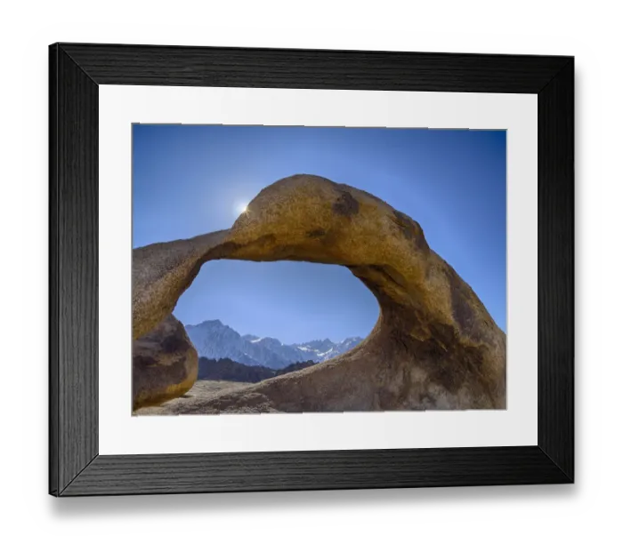 Framed Print : USA, California, Lone Pine. Alabama Hills, Mobius Arch, with Lone Pine Peak Framed Print : USA, California, Lone Pine. Alabama Hills, Mobius Arch, with Lone Pine Peak