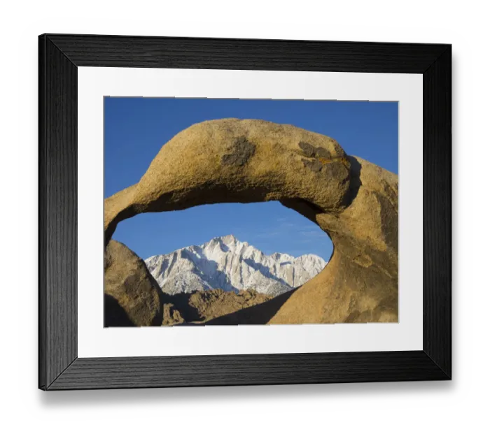 Framed Print : USA, California, Lone Pine. Alabama Hills, Mobius Arch and Lone Pine Peak Framed Print : USA, California, Lone Pine. Alabama Hills, Mobius Arch and Lone Pine Peak