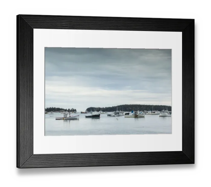 Framed Print : USA, Maine, Stonington. Stonington Harbor during autumn