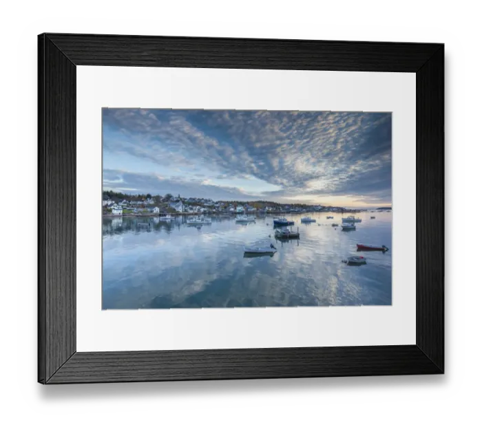 Framed Print : USA, Maine, Stonington. Stonington Harbor at dawn