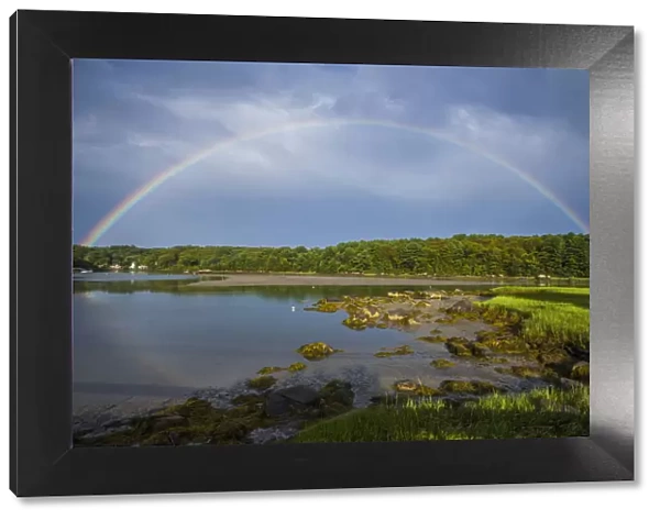 USA, Massachusetts, Cape Ann, Gloucester. Circular rainbow over Goose Cove