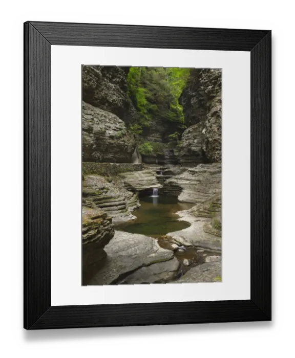 Framed Print : USA, New York. Waterfalls along the Gorge Trail, Watkins Glen State Park Framed Print : USA, New York. Waterfalls along the Gorge Trail, Watkins Glen State Park