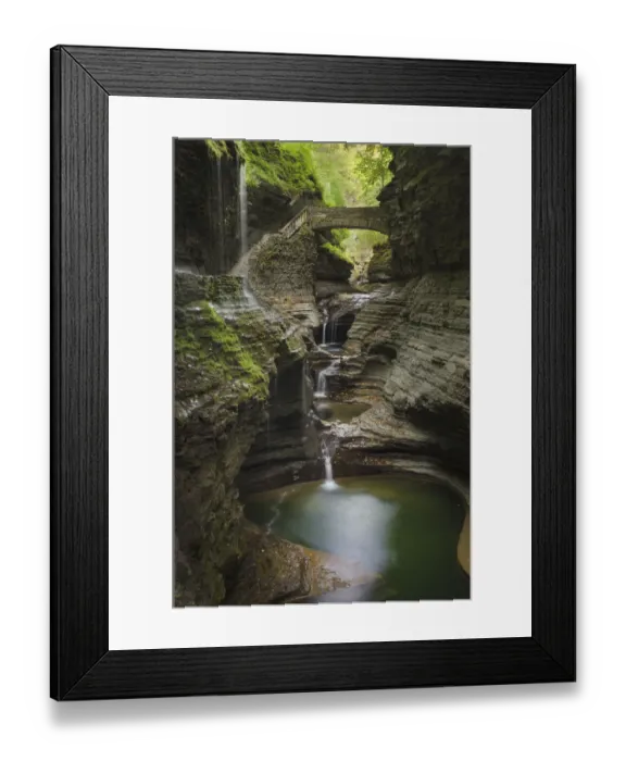 Framed Print : USA, New York. Waterfalls along the Gorge Trail, Watkins Glen State Park Framed Print : USA, New York. Waterfalls along the Gorge Trail, Watkins Glen State Park