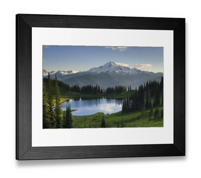 Framed Print : USA, Washington State. Image Lake and Glacier Peak seen from Miners Ridge Framed Print : USA, Washington State. Image Lake and Glacier Peak seen from Miners Ridge