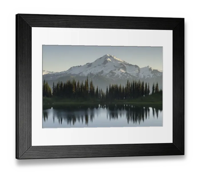 Framed Print : USA, Washington State. Image Lake and Glacier Peak seen from Miners Ridge