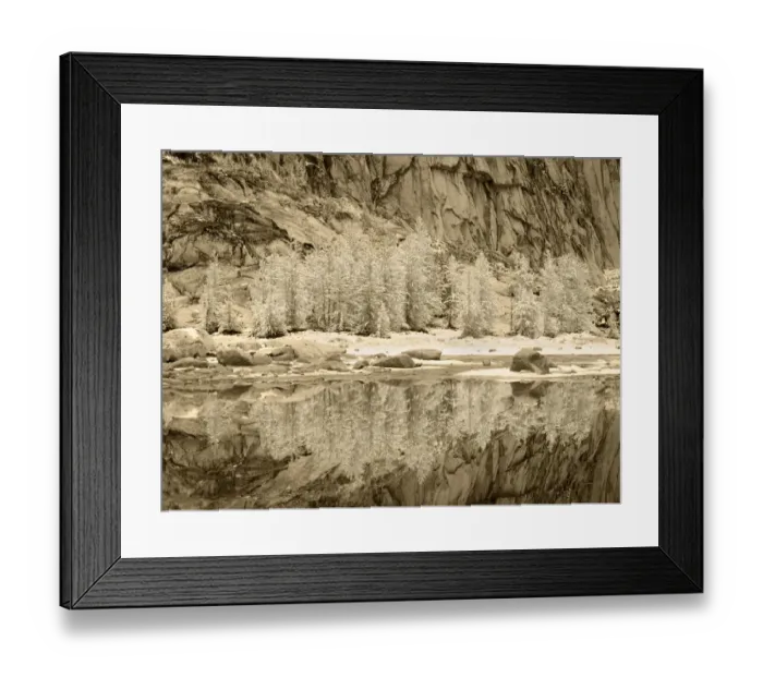 Framed Print : USA, Washington State. Enchantment lakes, snow on larch trees reflected in Gnome Tarn Framed Print : USA, Washington State. Enchantment lakes, snow on larch trees reflected in Gnome Tarn