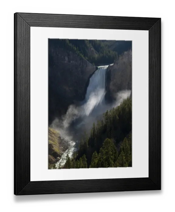 Framed Print : USA, Wyoming. Shadows and mist at Lower Yellowstone Falls, Yellowstone National Park