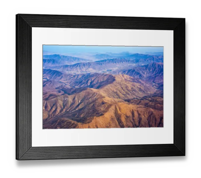 Framed Print : Aerial view of mountains, Atacama Desert, Chile Framed Print : Aerial view of mountains, Atacama Desert, Chile