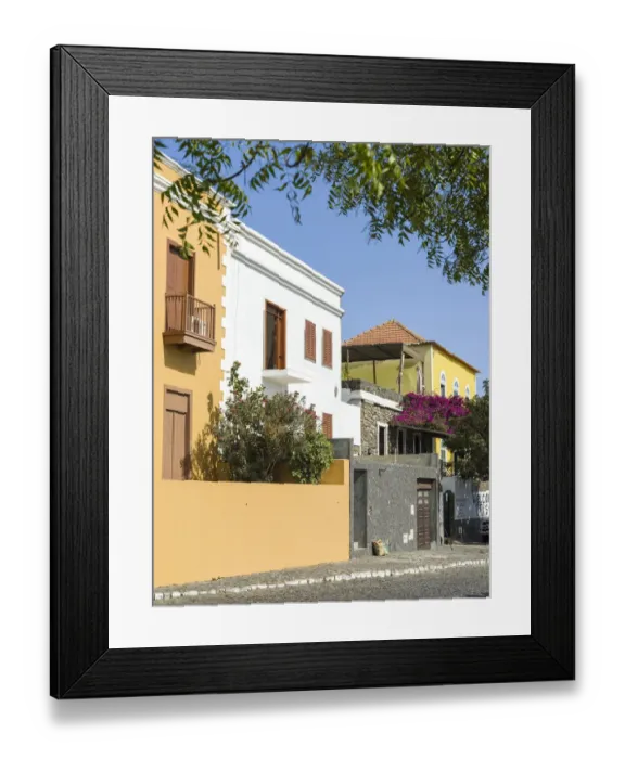 Framed Print : Traditional townhouse (Sobrado). Sao Filipe, the capital of the island