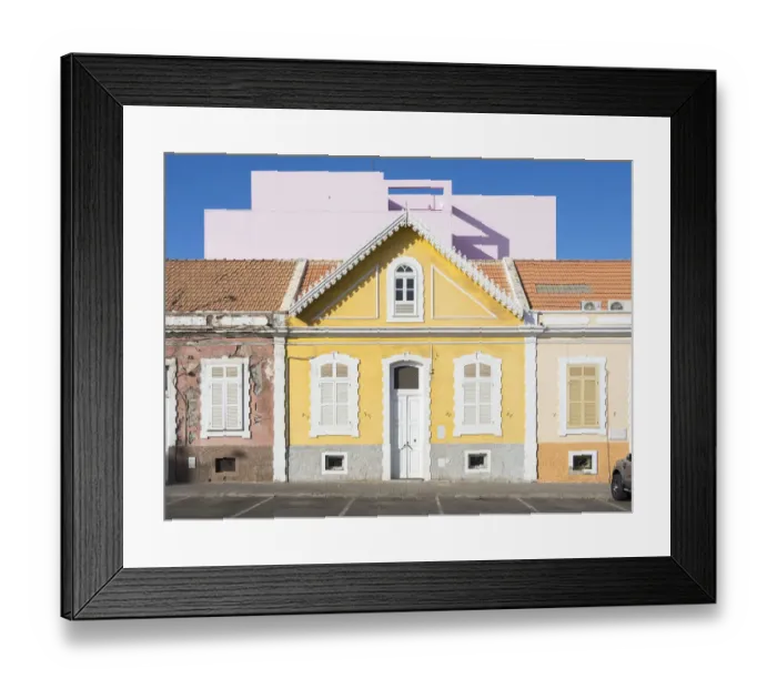 Framed Print : Traditional houses dating back to colonial times in Plato, Street Dr Framed Print : Traditional houses dating back to colonial times in Plato, Street Dr