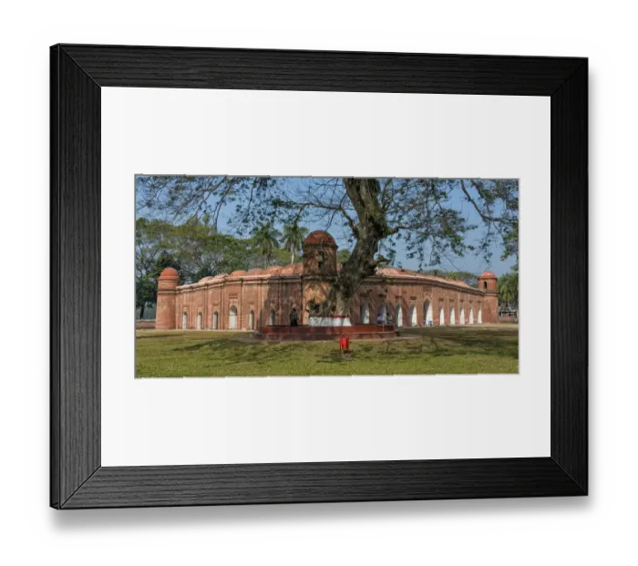 Framed Print : Sixty Domed Mosque in Bagerhat, UNESCO World Heritage Site, Khulna Division, Bangladesh