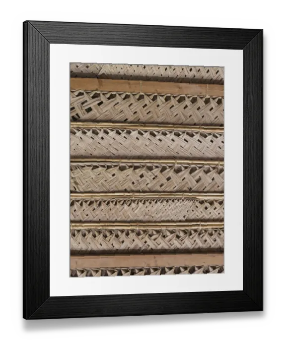 Framed Print : Traditional braided ceiling in the visitor center. Cidade Velha