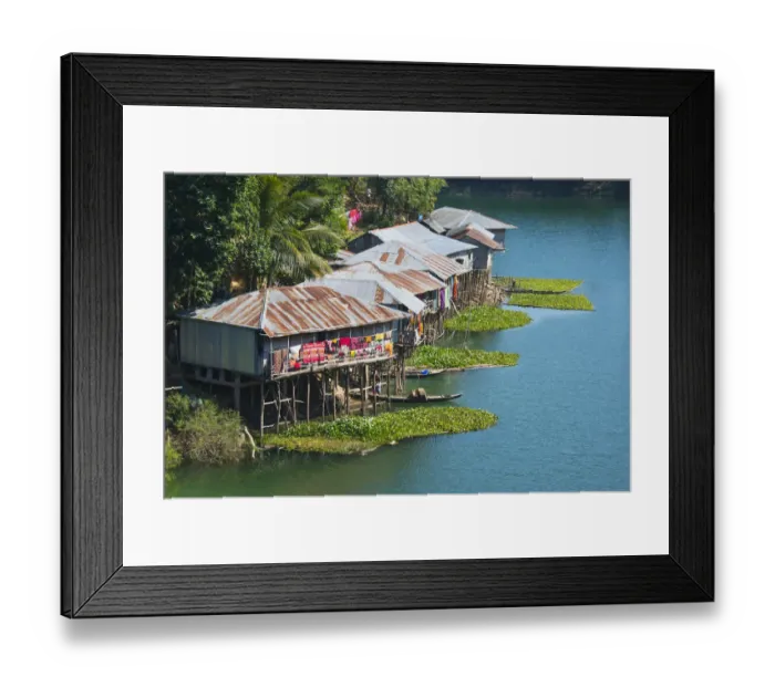 Framed Print : Stilt houses on Kaptai Lake, Rangamati, Chittagong Division, Bangladesh Framed Print : Stilt houses on Kaptai Lake, Rangamati, Chittagong Division, Bangladesh