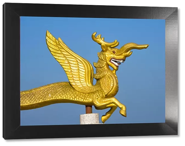 Dragon statue in Golden Temple, the largest Theravada Buddhist temple in Bangladesh