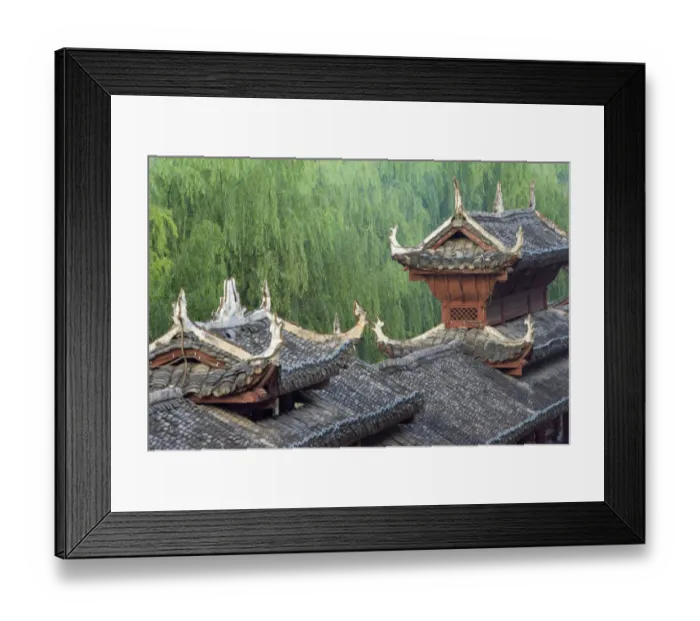 Framed Print : Traditional house with willow trees, Zhenyuan, Guizhou Province, China Framed Print : Traditional house with willow trees, Zhenyuan, Guizhou Province, China