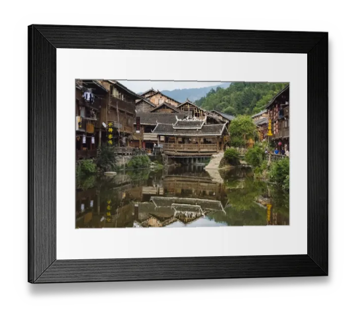 Framed Print : Dong village, Zhaoxing, Guizhou Province, China Framed Print : Dong village, Zhaoxing, Guizhou Province, China
