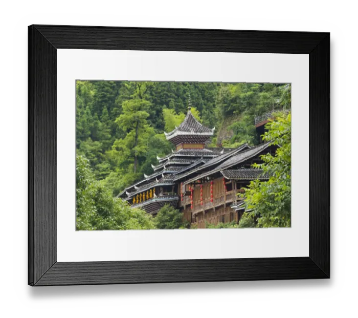 Framed Print : Dong village in the mountain, Zhaoxing, Guizhou Province, China Framed Print : Dong village in the mountain, Zhaoxing, Guizhou Province, China