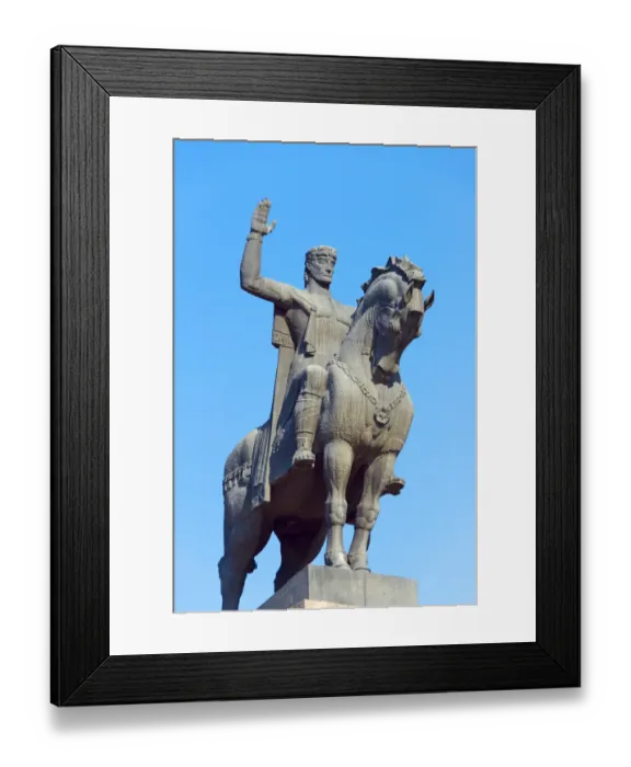 Framed Print : Bronze equestrian statue, Tbilisi, Georgia