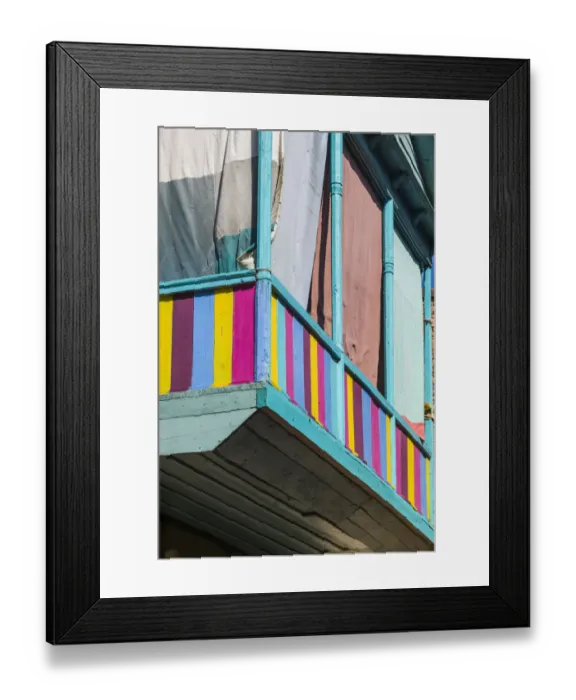 Framed Print : Georgia, Tbilisi. Old Town, colorful balcony detail Framed Print : Georgia, Tbilisi. Old Town, colorful balcony detail
