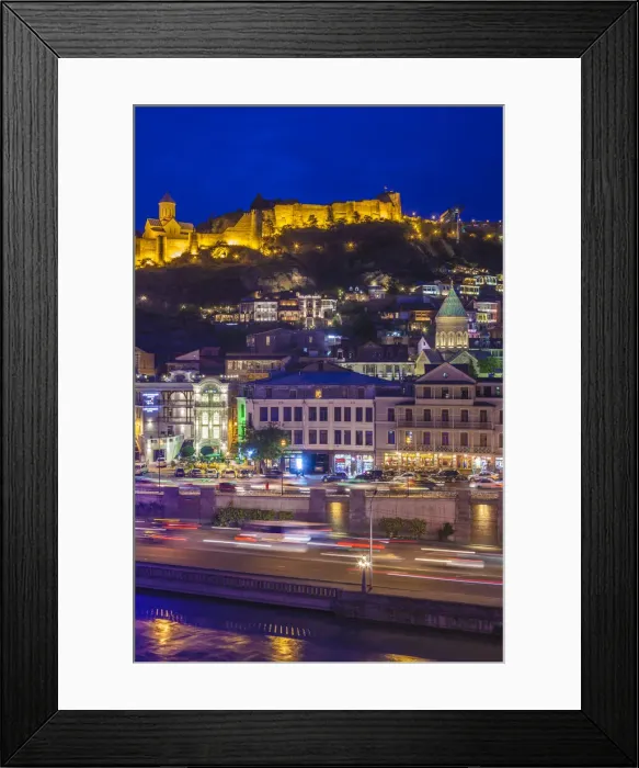 Framed Print : Georgia, Tbilisi. Old Town, view with Narikala Fortress