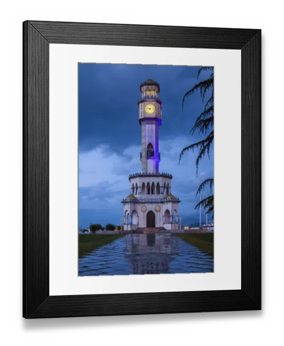 Framed Print : Georgia, Batumi. Chacha Clock Tower