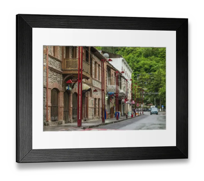 Framed Print : Georgia, Borjomi. Famous mineral water resort, buildings at the water park area Framed Print : Georgia, Borjomi. Famous mineral water resort, buildings at the water park area