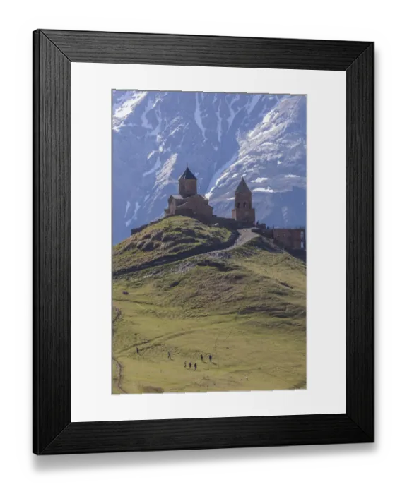 Framed Print : Georgia, Georgian Military Highway, Kazbegi-Stepantsminda. Gergeti Trinity Church Framed Print : Georgia, Georgian Military Highway, Kazbegi-Stepantsminda. Gergeti Trinity Church