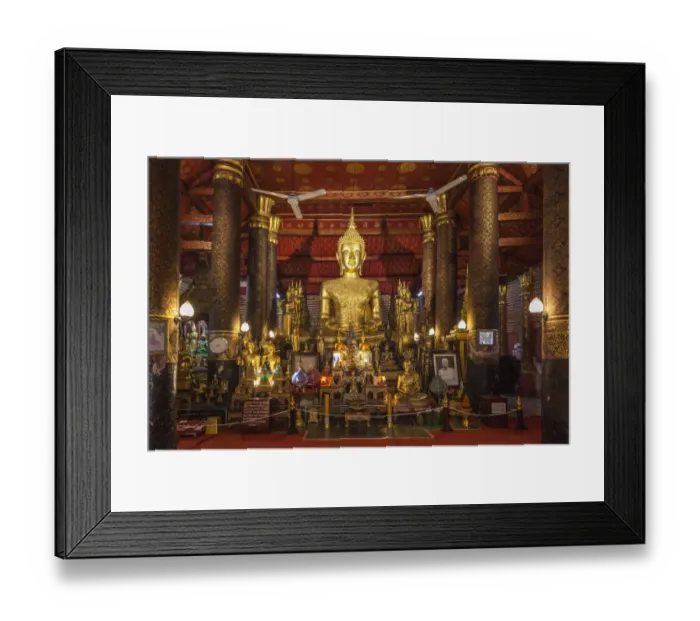 Framed Print : Laos, Luang Prabang. Wat Mai Suwannaphumaham, Buddha statue Framed Print : Laos, Luang Prabang. Wat Mai Suwannaphumaham, Buddha statue
