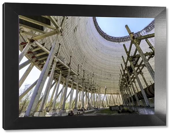 Ukraine, Pripyat, Chernobyl. Inside the unfinished cooling tower for reactors 5