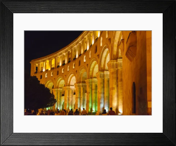Framed Print : Night view of the Government House, Yerevan, Armenia