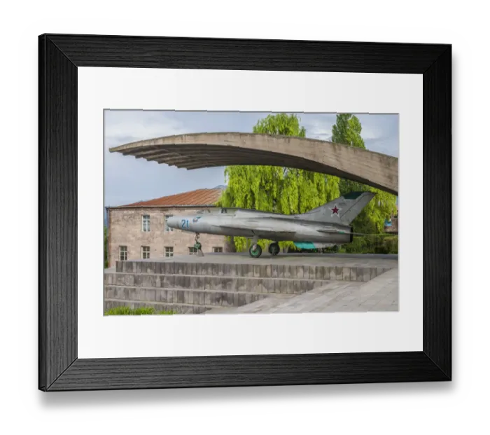 Framed Print : Armenia, Debed Canyon, Sanahin. MIG-21 jet fighter Monument to the birthplace of Framed Print : Armenia, Debed Canyon, Sanahin. MIG-21 jet fighter Monument to the birthplace of