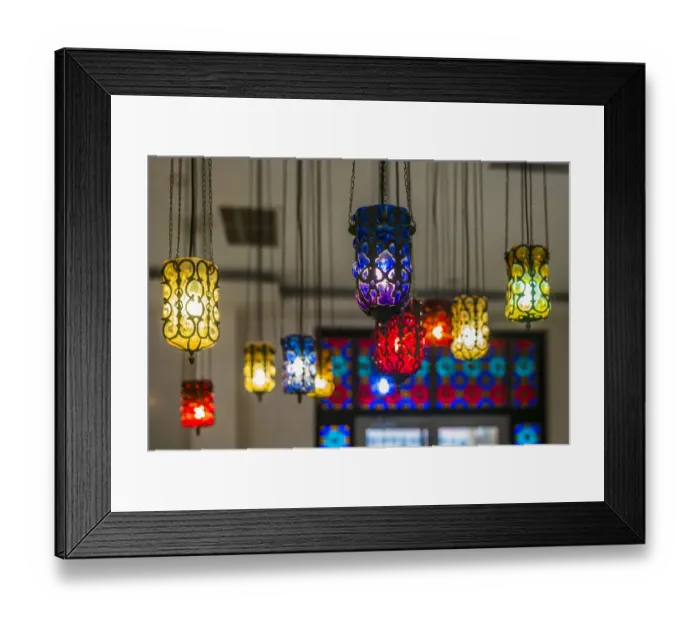 Framed Print : Azerbaijan, Sheki. Traditional middle eastern-style decorative lamps Framed Print : Azerbaijan, Sheki. Traditional middle eastern-style decorative lamps