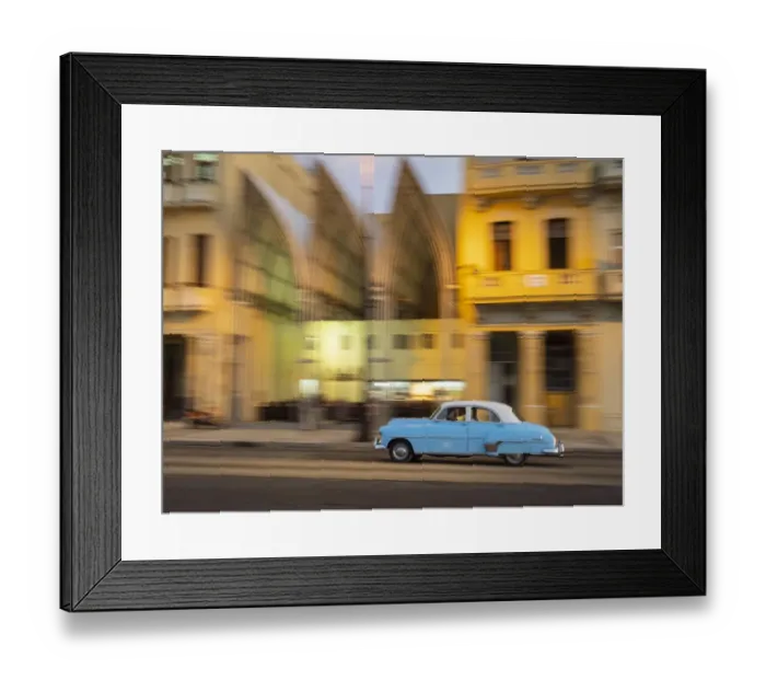 Framed Print : Cuba, Havana, classic car in motion at dusk on Malecon Framed Print : Cuba, Havana, classic car in motion at dusk on Malecon
