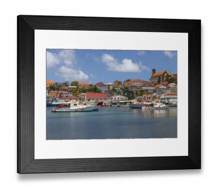 Framed Print : Caribbean, Grenada, St. George s. Boats in The Carenage harbor Framed Print : Caribbean, Grenada, St. George s. Boats in The Carenage harbor