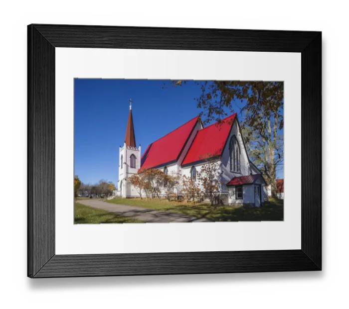 Framed Print : Canada, New Brunswick, Saint John River Valley, Gagetown. St John Anglican Church, b Framed Print : Canada, New Brunswick, Saint John River Valley, Gagetown. St John Anglican Church, b