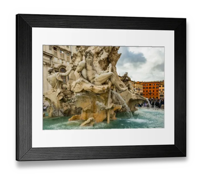Framed Print : Italy, Rome. Piazza Navona, Fountain of the Four Rivers (Fontana dei Quattro Fiumi) Framed Print : Italy, Rome. Piazza Navona, Fountain of the Four Rivers (Fontana dei Quattro Fiumi)