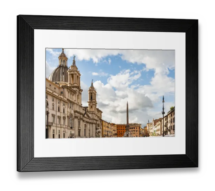 Framed Print : Italy, Rome. Piazza Navona, looking north