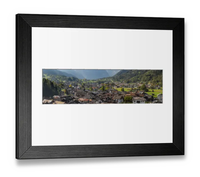 Framed Print : City view of Tonadico in the valley of Primiero in the Dolomites of Trentino, Italy Framed Print : City view of Tonadico in the valley of Primiero in the Dolomites of Trentino, Italy